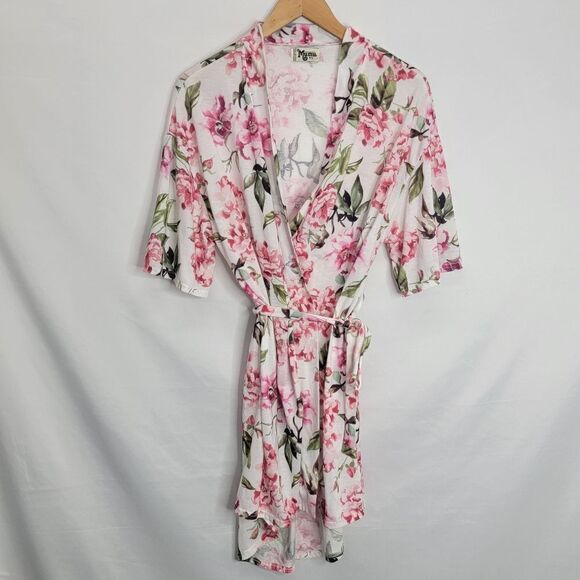 𝅺show ME YOUR MUMU Brie Robe Multicolor Short Sleeve Kimono Floral Cardigan - Picture 3 of 14